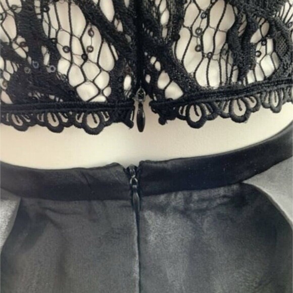 BCX Dress Junior 7 Black White Two Piece Lace Illusion Prom Formal Occasion - Picture 9 of 12